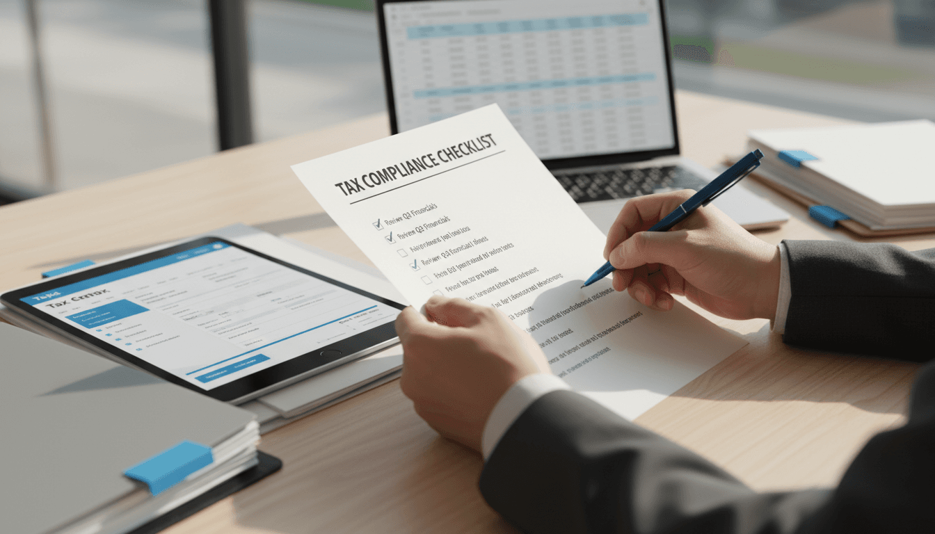 Business owner reviewing accounting records